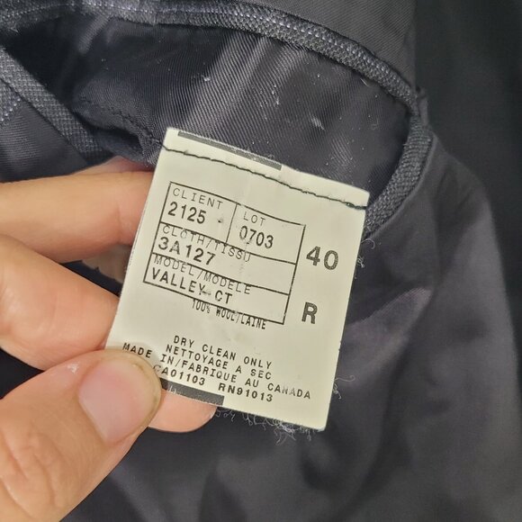 Bouet Men Black Gray Pinstripe 100% Wool Pockets Button Up Blazer Size 40R - Picture 12 of 15